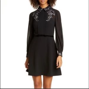 Ted Baker Embroidered Collar Long Sleeve Shirtdress